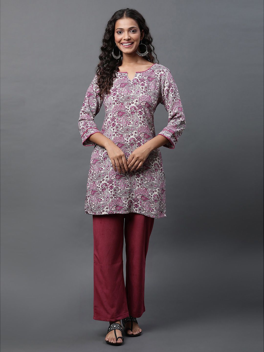AURELIA Ethnic Motifs Printed Straight Kurti