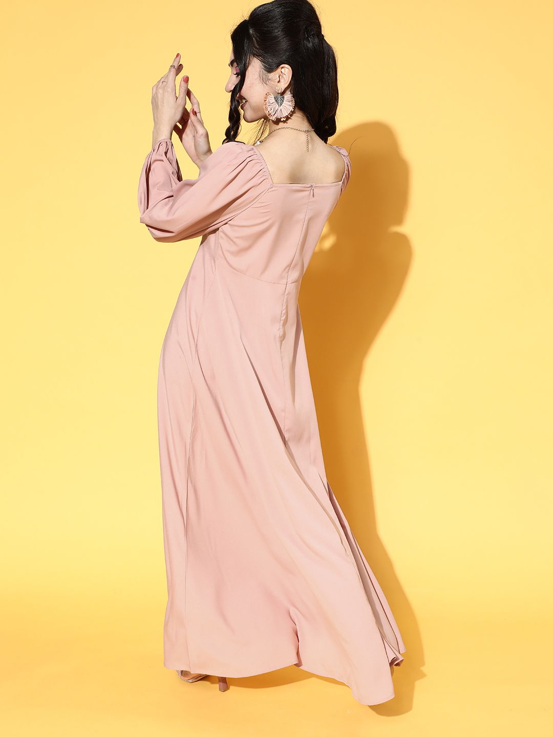 Berrylush Women Pretty Pink Solid Sun Dress
