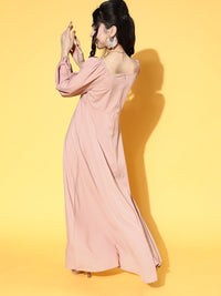 Berrylush Women Pretty Pink Solid Sun Dress