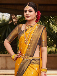 Saree mall Floral Woven Design Zari Silk Blend Kanjeevaram Sarees