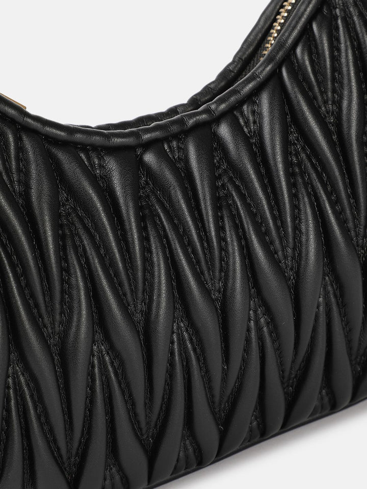 DressBerry Structured Shoulder Bag with Quilted Detail