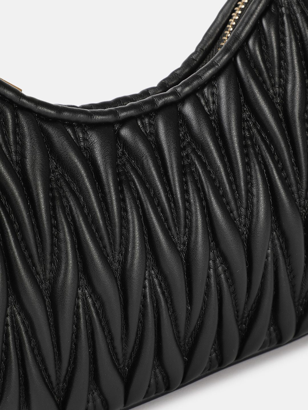DressBerry Structured Shoulder Bag with Quilted Detail
