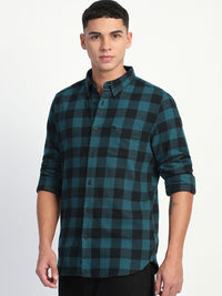 THE BEAR HOUSE Men Buffalo Checks Slim Fit Casual Shirt
