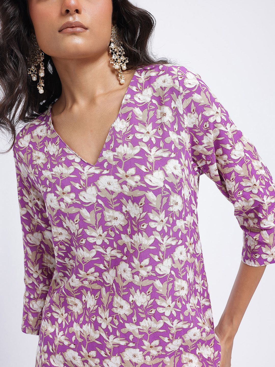 Anouk Women Indie Floral Printed Kurta with Trousers & Dupatta