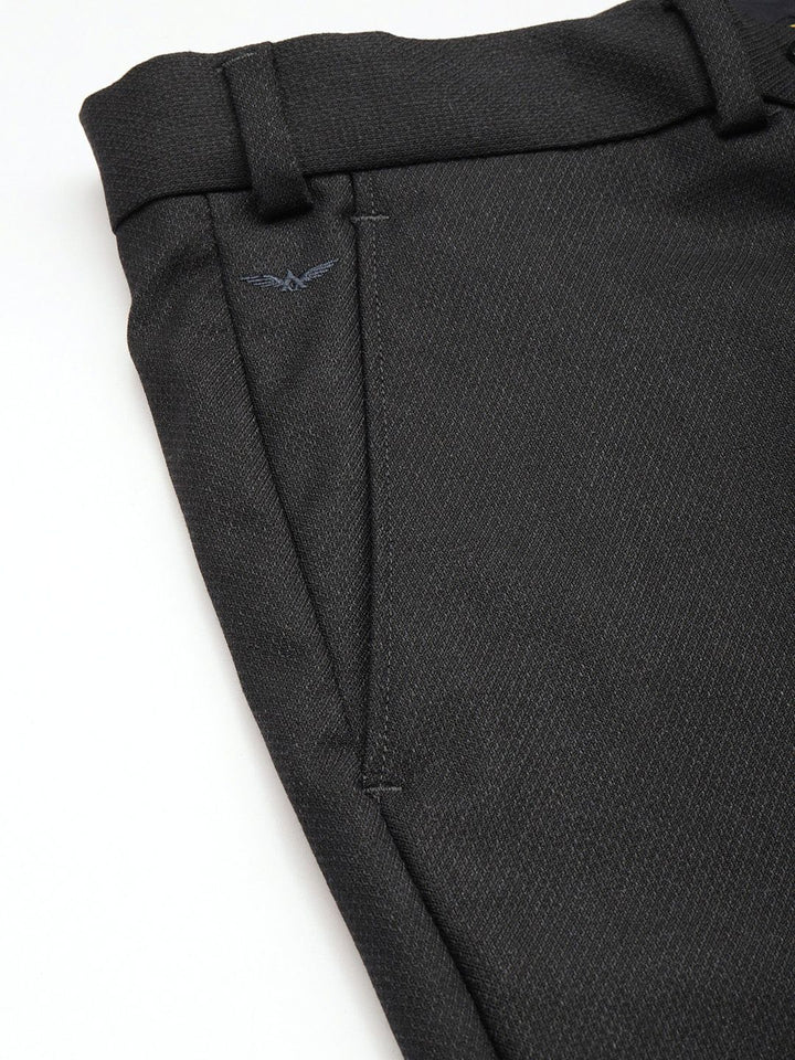 Park Avenue Men Textured Slim Fit Formal Trousers