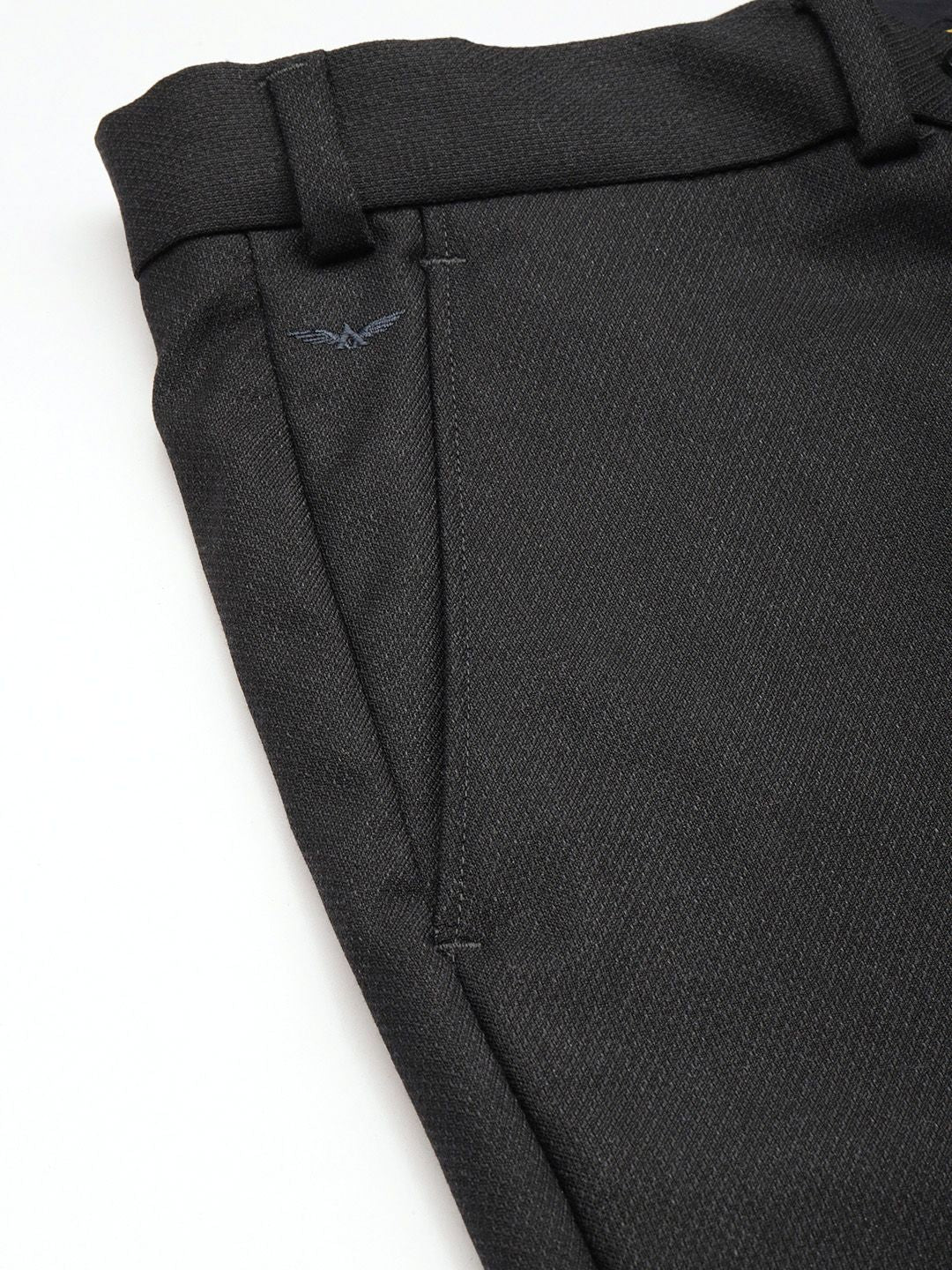 Park Avenue Men Textured Slim Fit Formal Trousers