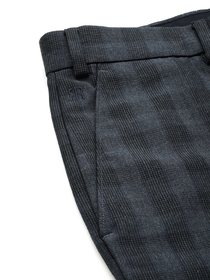 Raymond Men Checked Slim Fit Formal Trousers