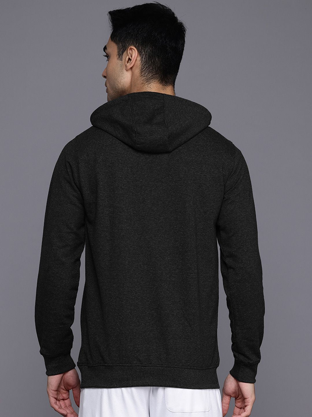 HRX by Hrithik Roshan Printed Melange Effect Hooded Running Sweatshirt