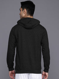 HRX by Hrithik Roshan Printed Melange Effect Hooded Running Sweatshirt