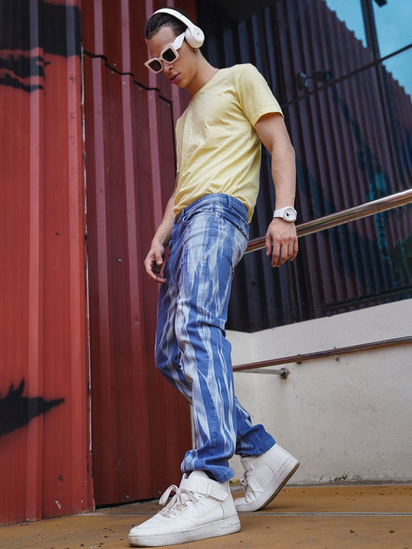 The Indian Garage Co Men Slim Fit Printed Jeans