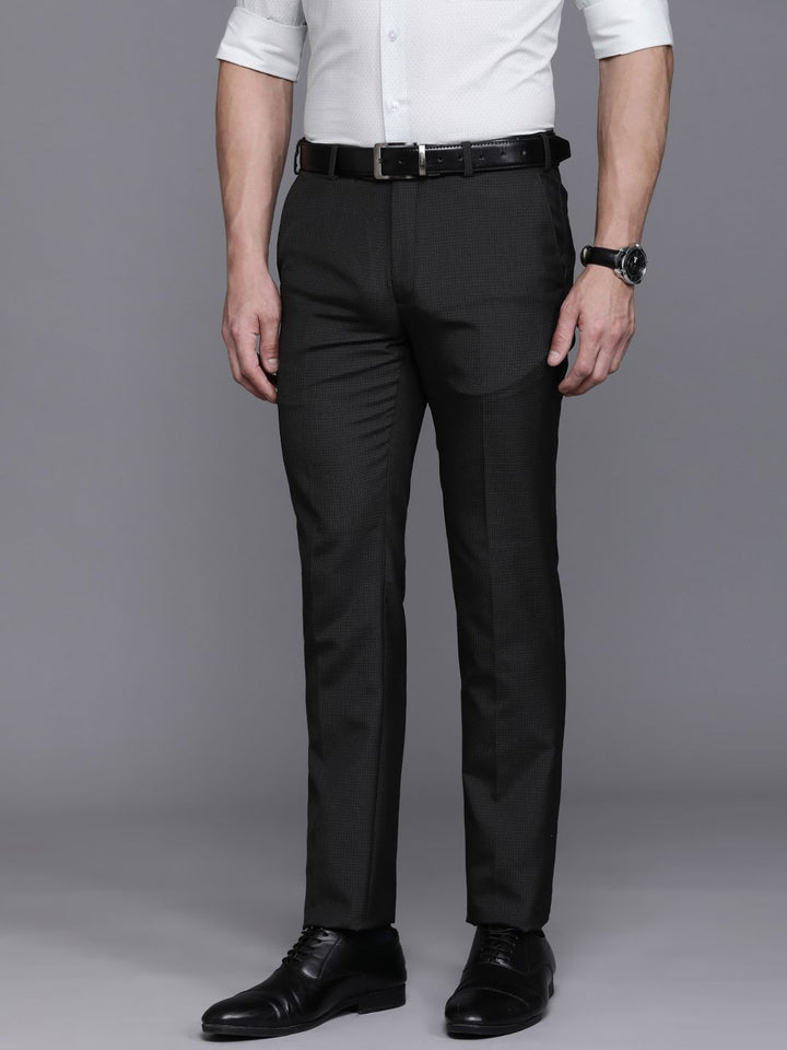 Raymond Men Checked Slim Fit Formal Trousers