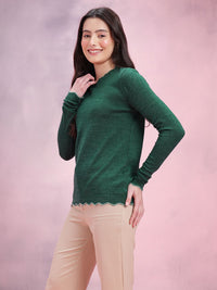 DressBerry Solid Round Neck Long Sleeves Pullover