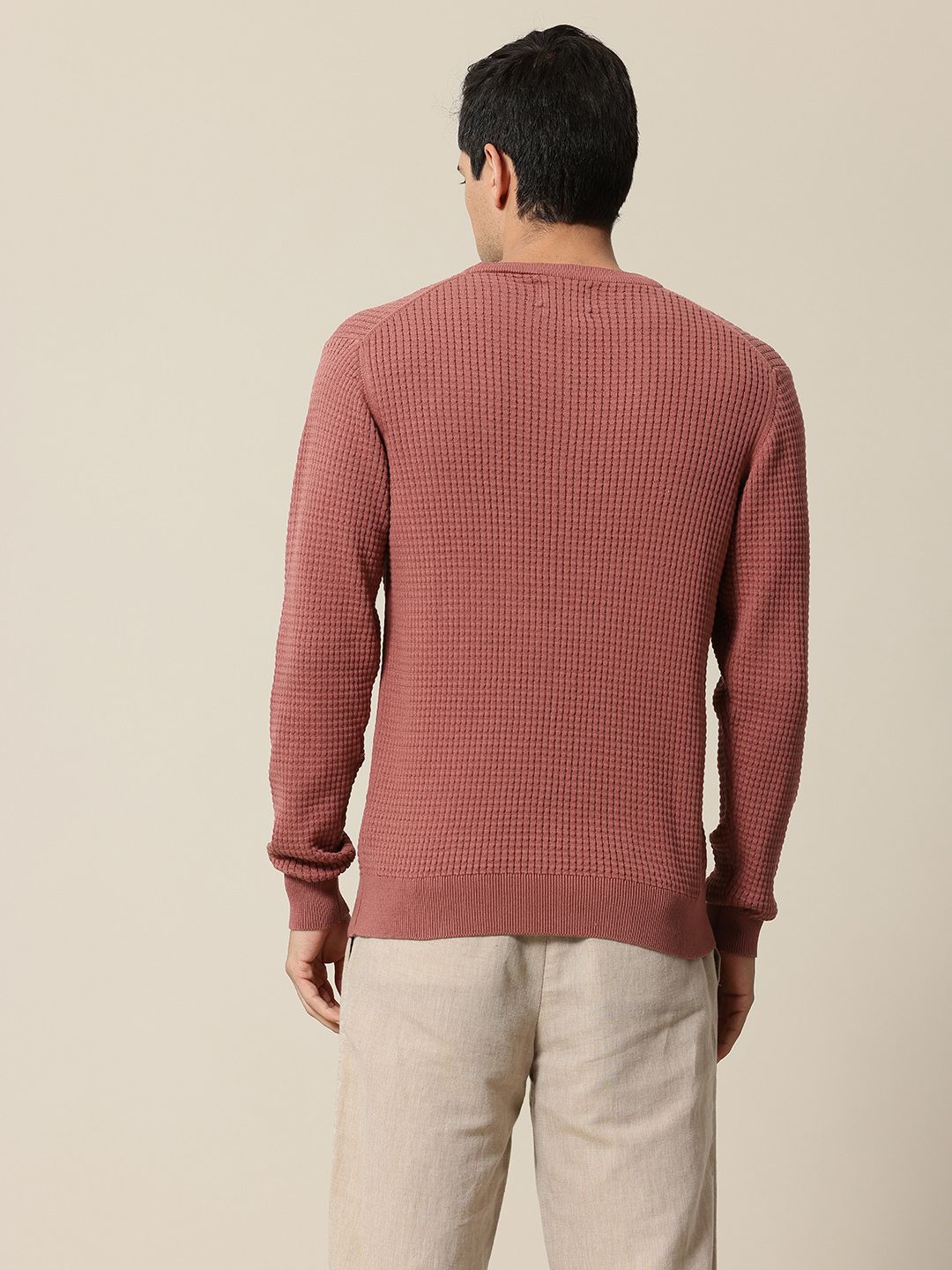 Mr Bowerbird Pure Cotton Self-Design Pullover Sweater