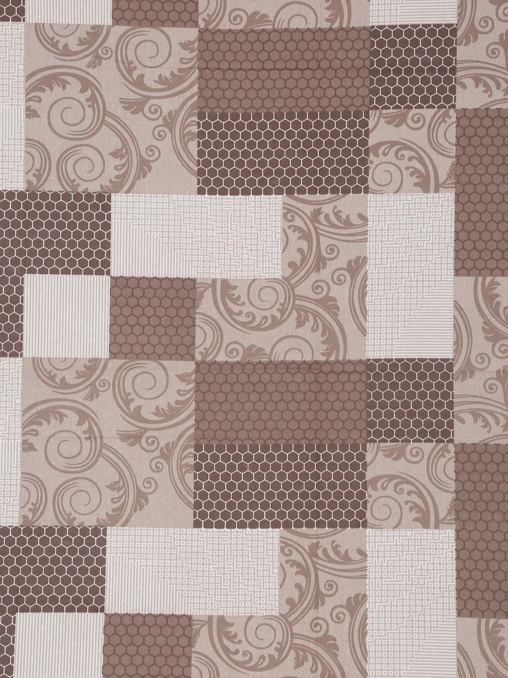 Moda Rapido X KLOTTHE Brown & White Geometric 400 TC Single Bedsheet with 1 Pillow Covers