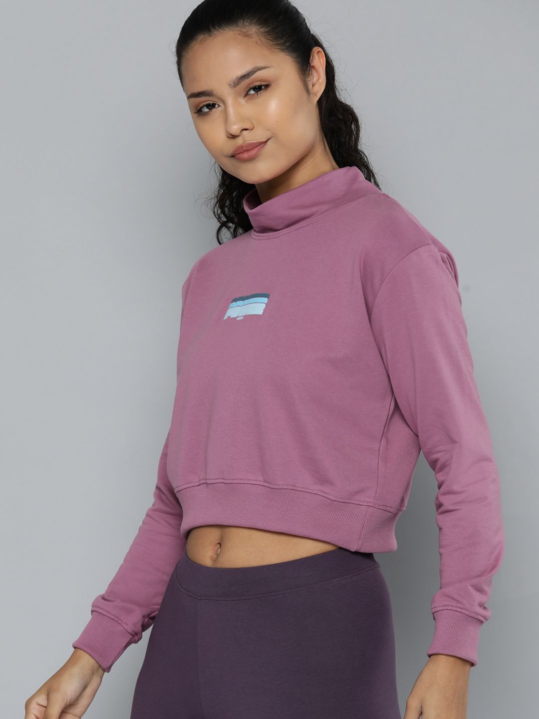 HRX by Hrithik Roshan High Neck Crop Lifestyle Sweatshirt