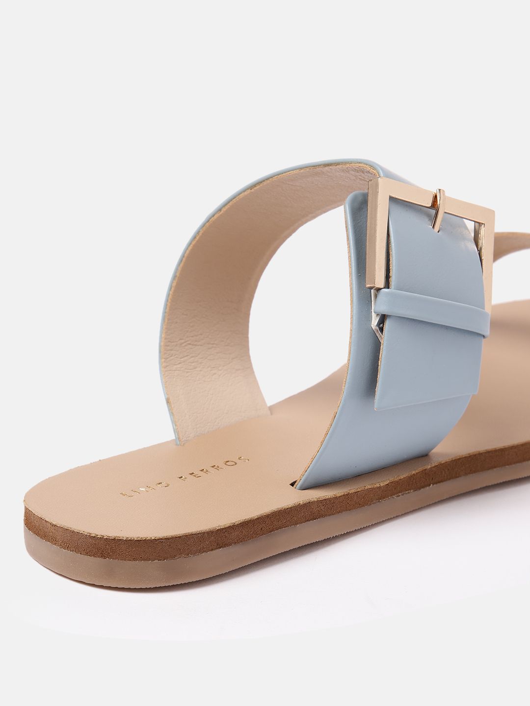 Lino Perros Women Colourblocked Open Toe Flats with Buckle Detail