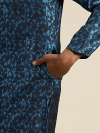 SOJANYA Cetakan Geometrik Kurta Kolar Mandarin
