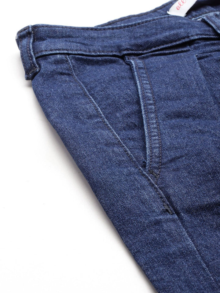 all about you Women Wide Leg Stretchable Pleated Cropped Jeans