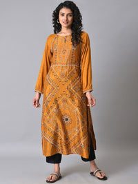 W Ethnic Motifs Embroidered Keyhole Neck A-Line Kurta