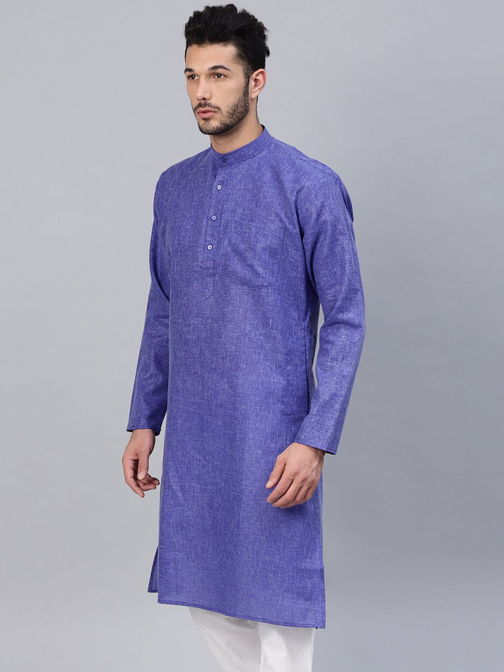 SOJANYA Lelaki Biru Solid Kurta Lurus