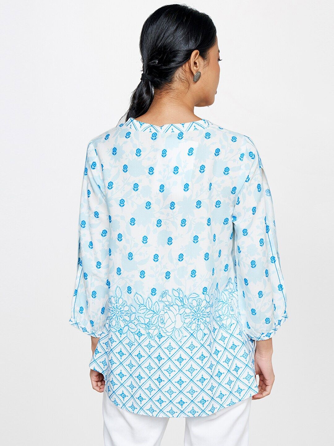 Global Desi Floral Print Top