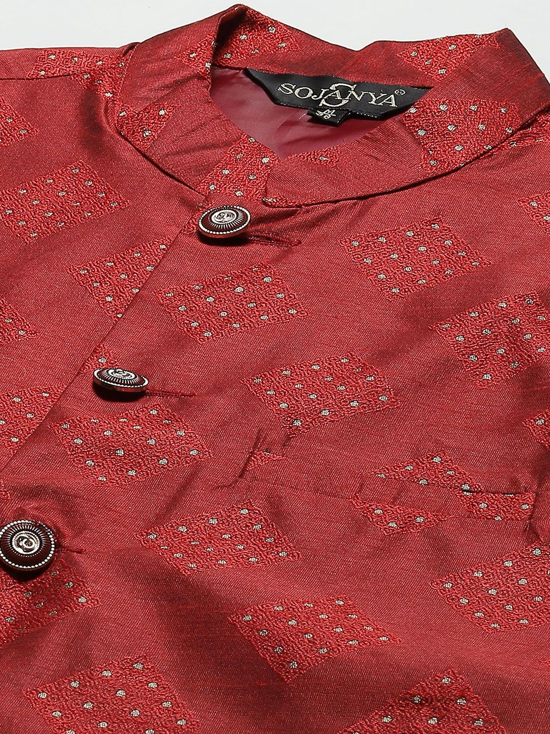 SOJANYA Kurta Biru Lelaki dengan Churidar dengan Jaket Nehru