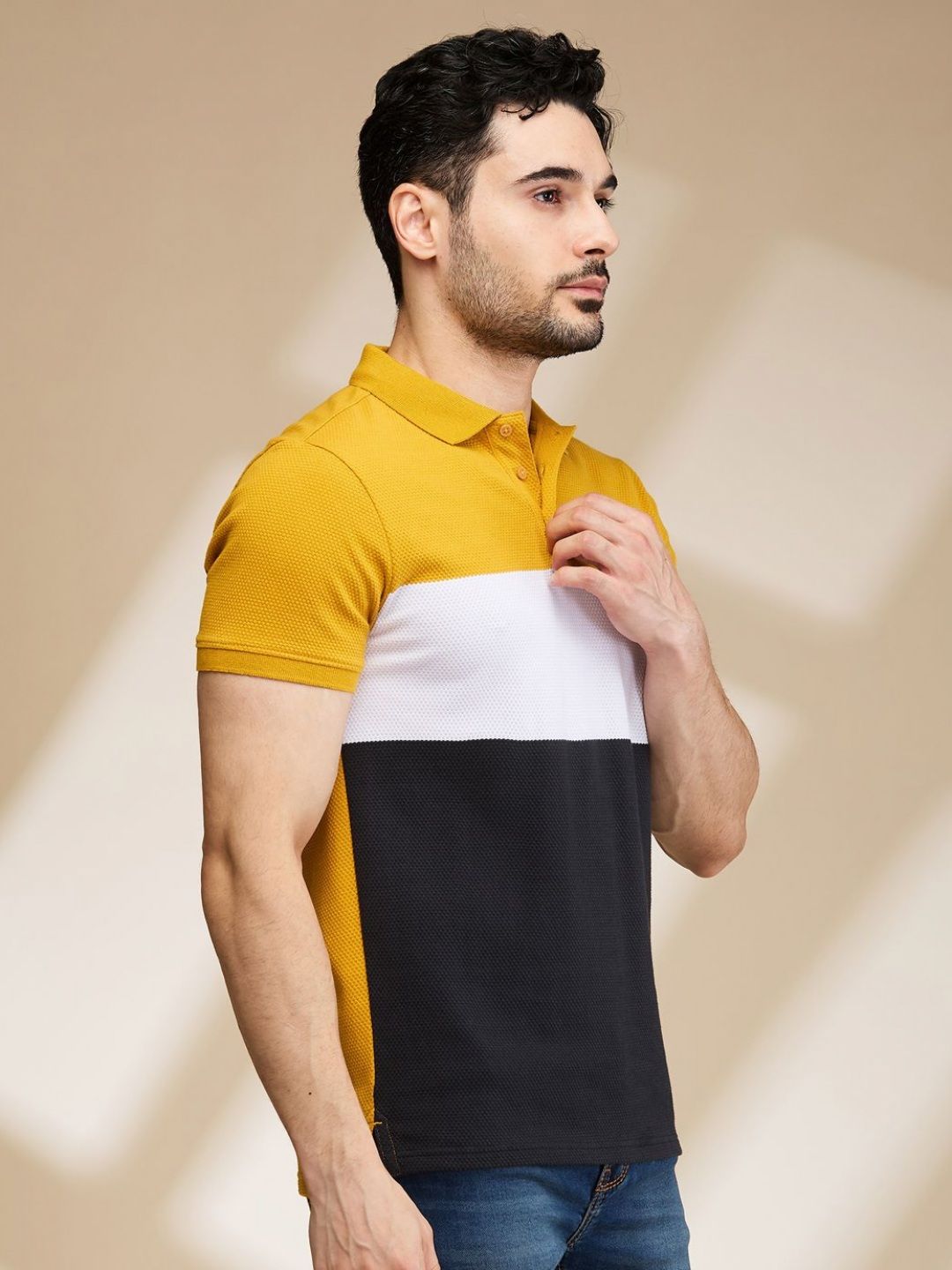 Being Human Men Polo Collar Applique T-shirt