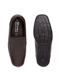 Red Chief Men Brown Genuine Leather Formal Slip-Ons