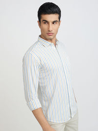 Park Avenue Men Pure Cotton Slim Fit Opaque Striped Casual Shirt