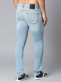 SPYKAR Men Slim Fit Low-Rise Mildly Distressed Light Fade Stretchable Cotton Jeans