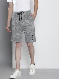 The Indian Garage Co Men Grey & Black Geometric Printed Shorts