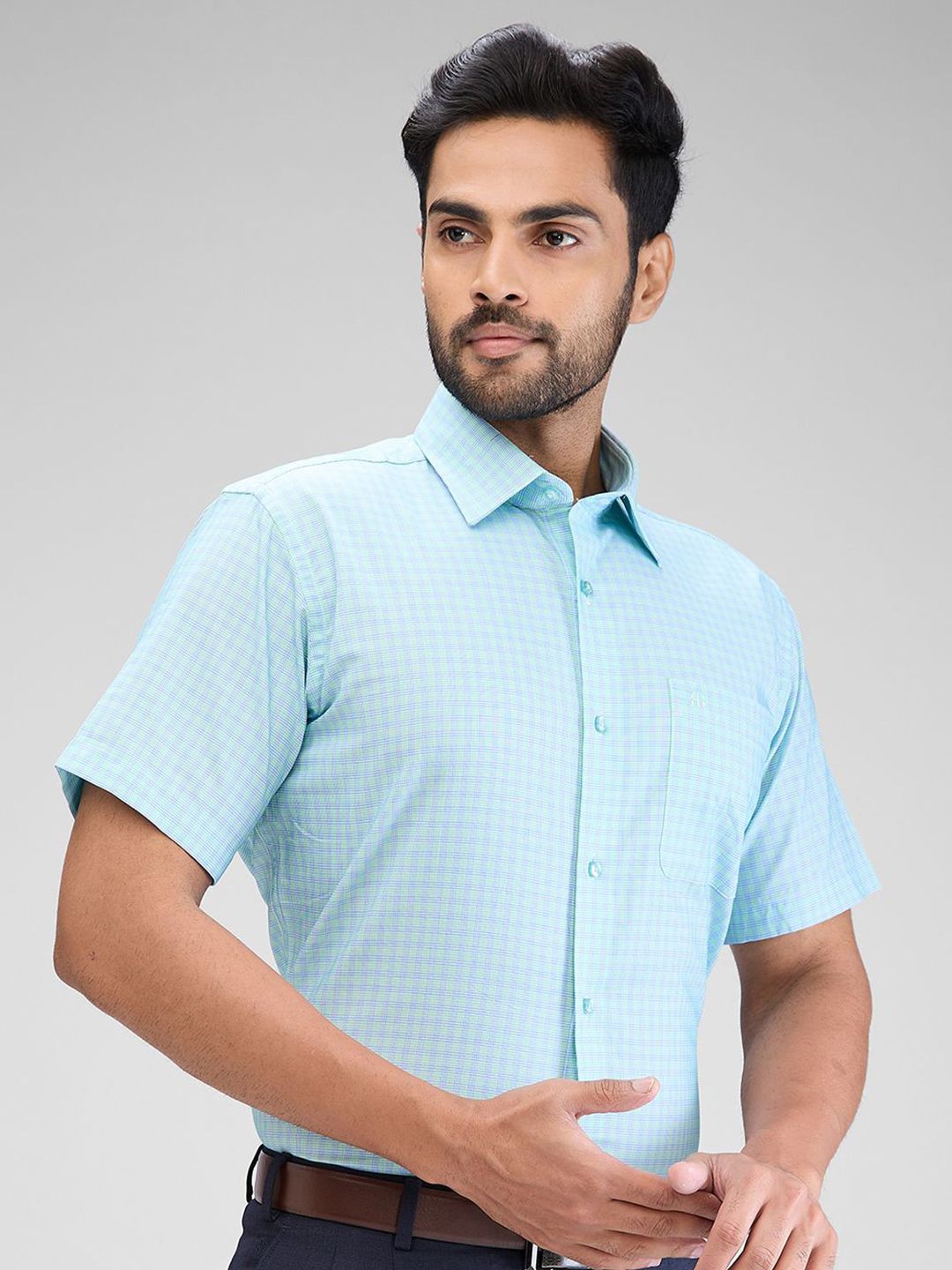 Raymond Checked Pure Cotton Contemporary Fit Shirt