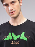 ADRO Men Typography Printed Applique T-shirt
