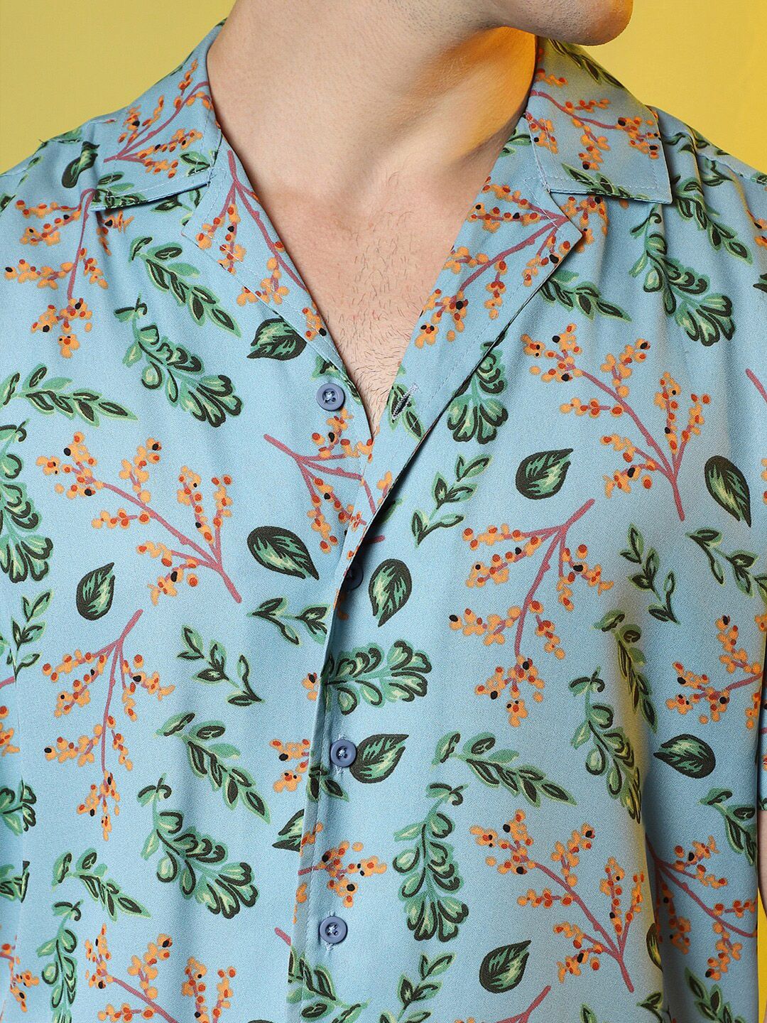 Campus Sutra Button-Down Collar Short Sleeves Floral Classic Printed Casual Shirt