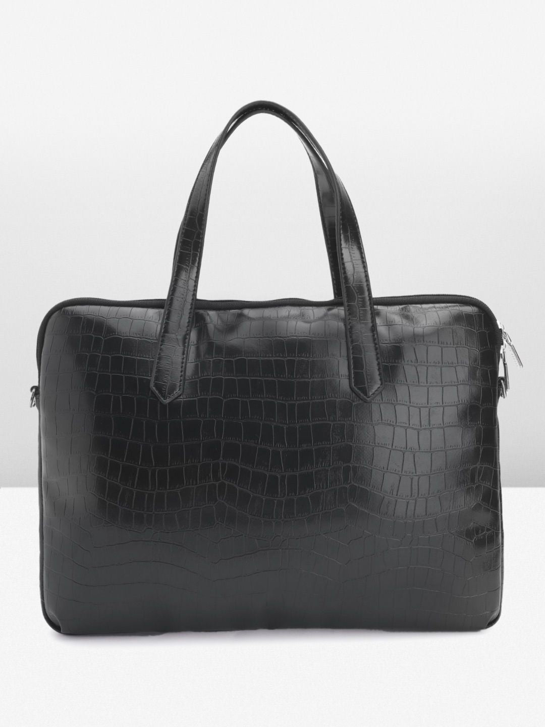 Lino Perros Women Croc Textured Structured Laptop Bag-16 Inches