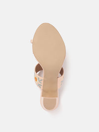 House of Pataudi Floral Embroidered Block Heels