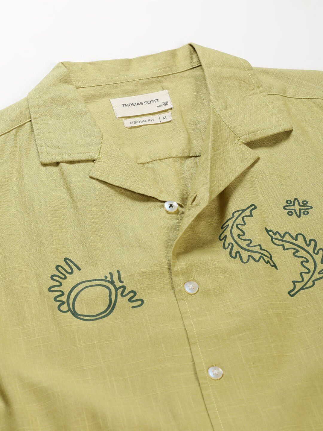 Thomas Scott Premium Fit Abstract Printed Pure Cotton Casual Shirt