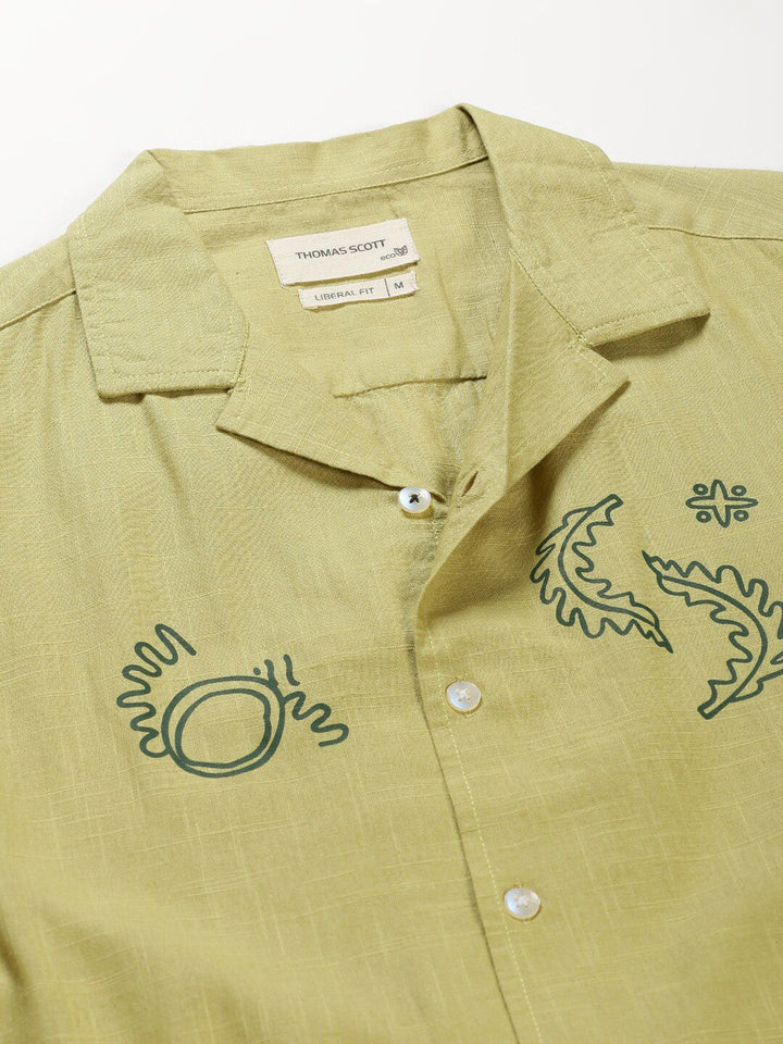 Thomas Scott Premium Fit Abstract Printed Pure Cotton Casual Shirt