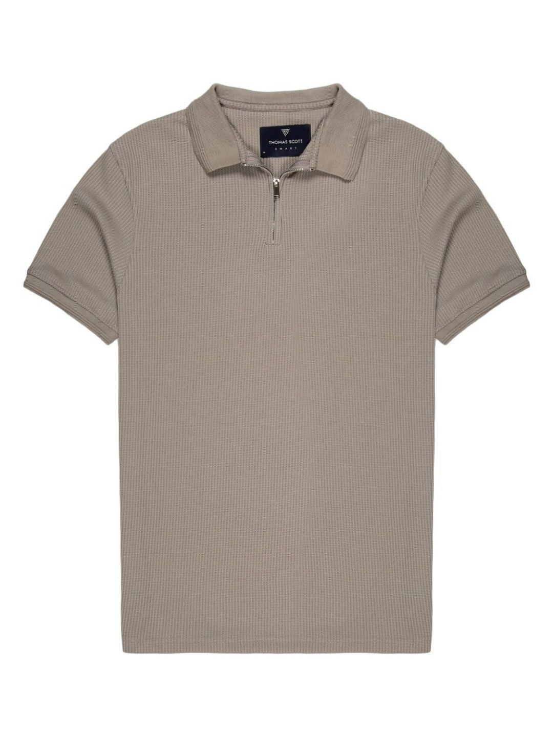 Thomas Scott Men Self Design Polo Collar Oversized T-shirt