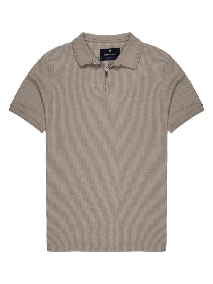Thomas Scott Men Self Design Polo Collar Oversized T-shirt