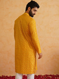 SOJANYA LUXE Motif Etnik Sulam Benang Kerja Kurta Sutera Kapas dengan Piyama