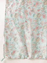 all about you Ethnic Motifs Printed Satin-Finish Festive Maxi Empire Dress with Scarf