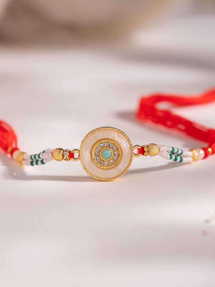 Voylla Regal Mother Of Pearl Designer Thread Rakhi