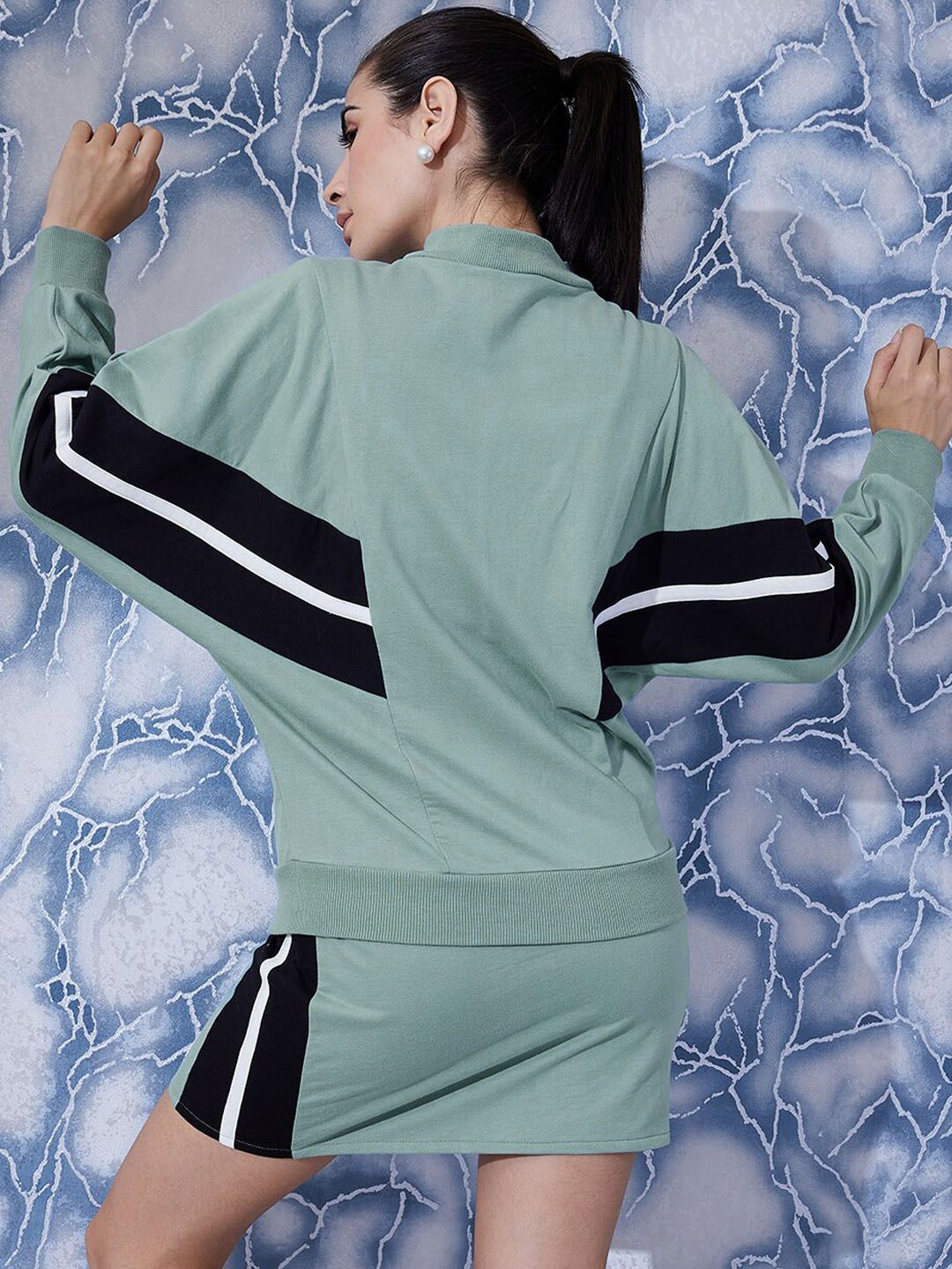 Athena Colourblocked Sweatshirt With Straight Skirt Co-Ords