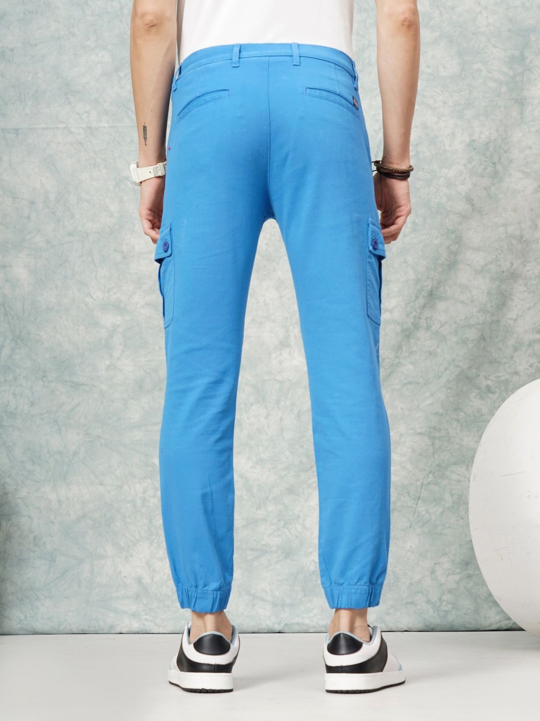 The Indian Garage Co Men Blue Smart Slim Fit Trousers