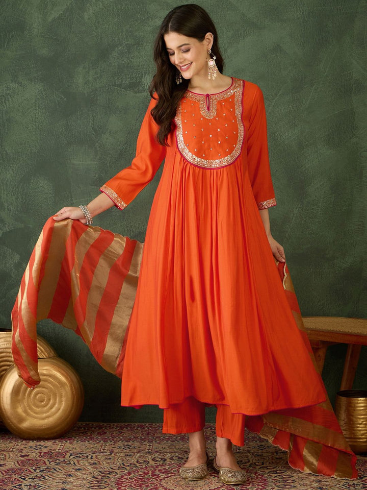 KALINI Women Embroidered A-Line Kurta Set