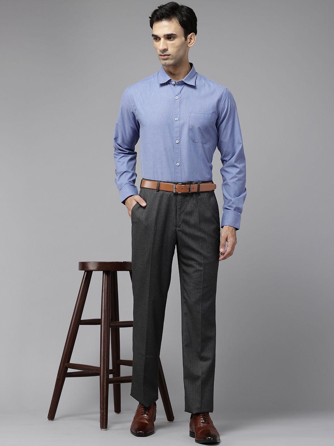 Park Avenue Men Striped Formal Trousers