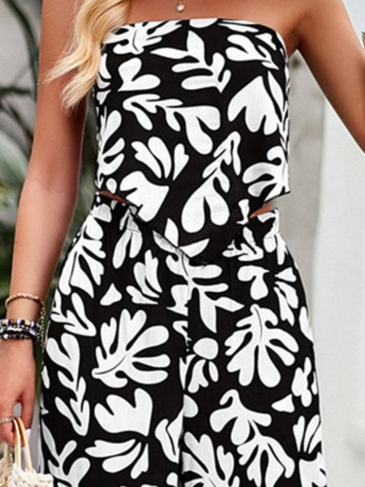 all about you Black&White Printed Top With Trousers