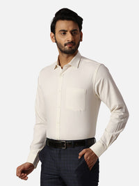 Park Avenue Self Design Spread Collar Slim Fit Cotton Formal Shirt