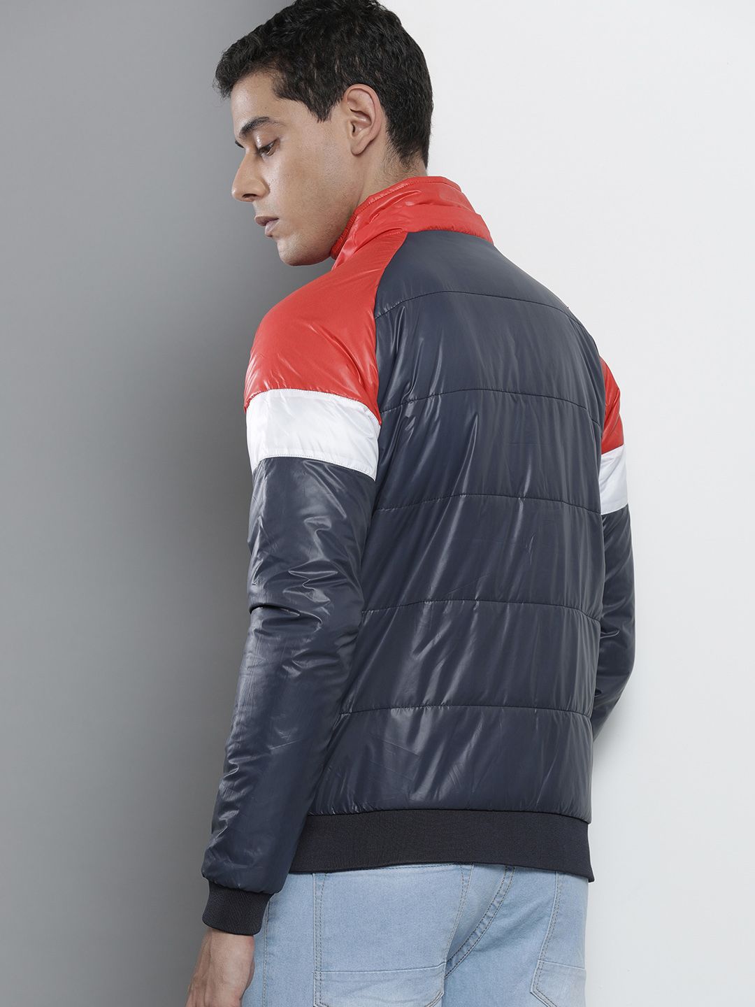 The Indian Garage Co Men Slim Fit Biker Jacket with Detachable Hood